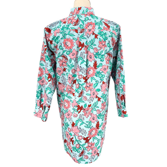 Lands' End Lotus Floral Button Down Shirt Womens Size 8‎ Cottagecore 3/4 Sleeve - Picture 4 of 10